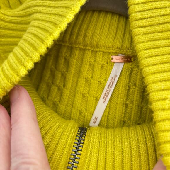 Free People Eliza Sweater Mini Skirt Set Yellow Lime NWT Medium - Picture 7 of 11